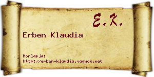 Erben Klaudia névjegykártya